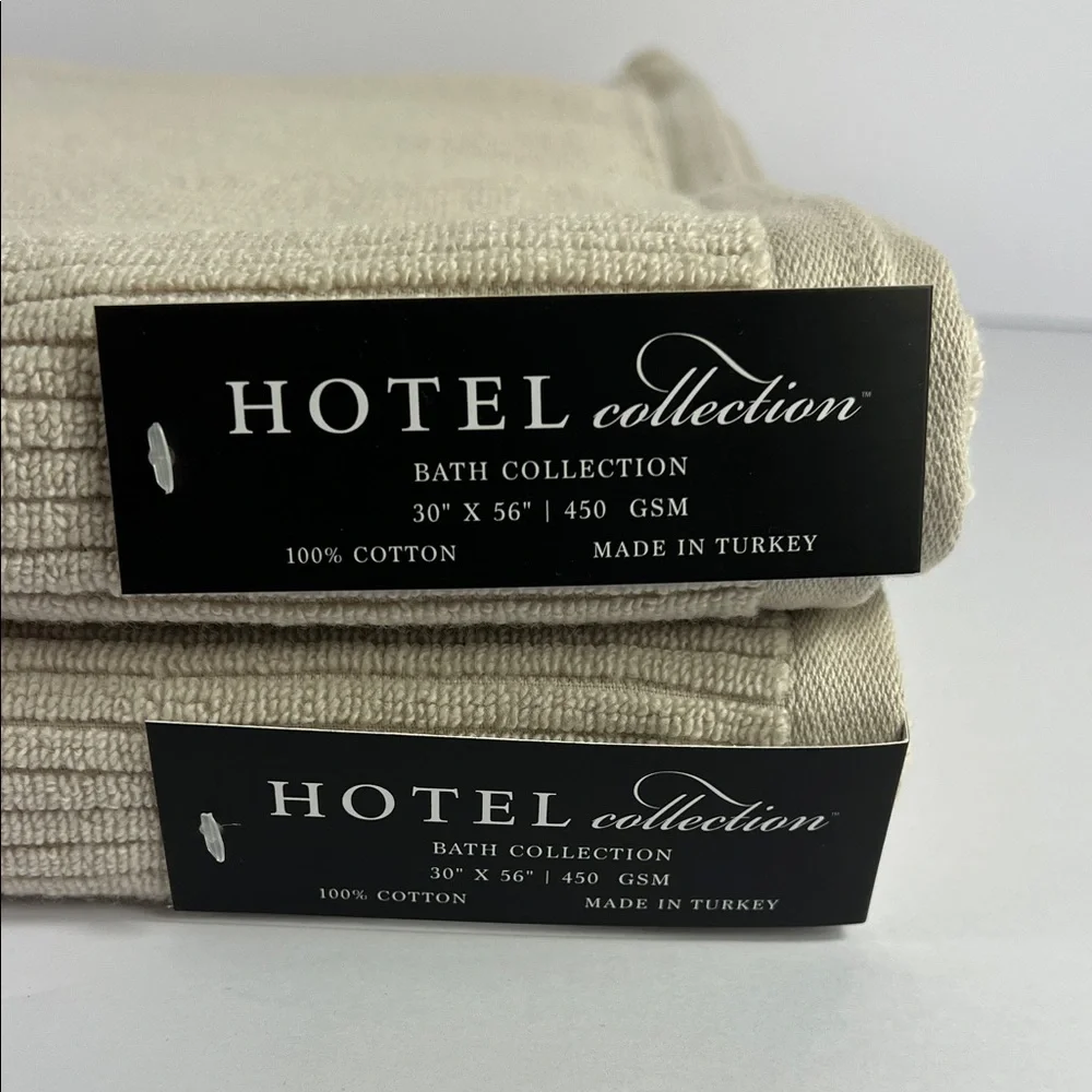 Hotel Collection Bath Towels Tan Luxury 100% Cotton Made in Turkey 2 Pc Set NEW